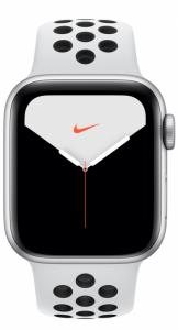 Apple Watch Series 5 44mm Silver Aluminum Case with Pure Platinum/Black Nike Sport Band